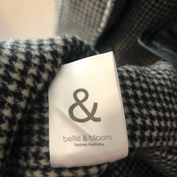 Belle & Bloom 100% wool long houndstooth coat size small - Picture 7 of 16